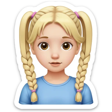 Chica rubia con dos coletas y pequeña  sticker