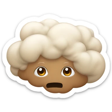 brown beige cloud of thoughts sticker