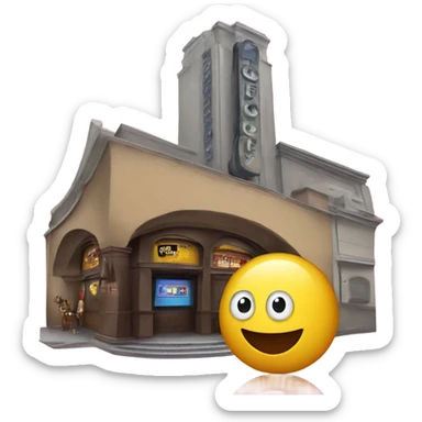 poop emoji and a movie theatre  sticker