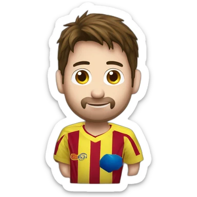 Messi con un balón de oro sticker