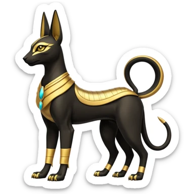 Anubis-Umbreon-Bastet-Fakémon-hybrid-creature (full body)  sticker