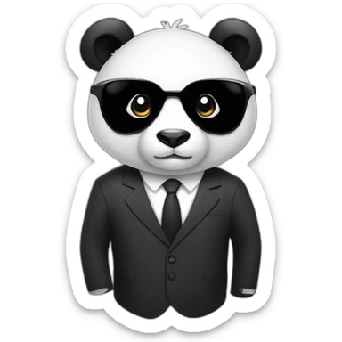 Panda wearing suit sticker