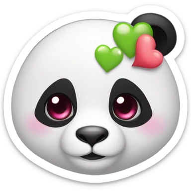 Panda with heart in her eyes  sticker