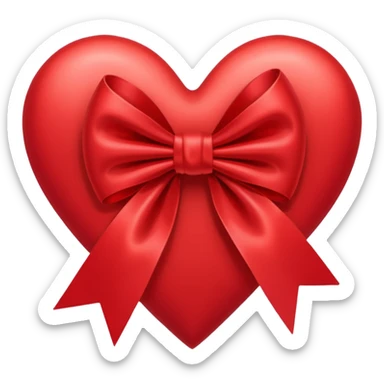 red bow heart sticker