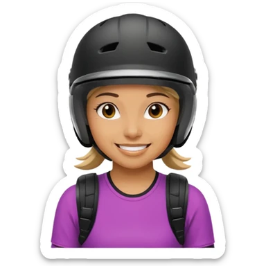 BMX rider woman with helmet sticker