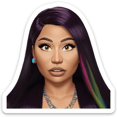 girl with multicolored hair sticker