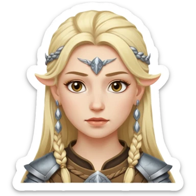 ESO female nordic warrior with lashes and earrings sticker