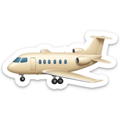 minimalist light beige (milky) airplane, Apple emoji style, no text sticker
