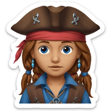 Five year old girl, light brown hair, blue eyes. Dressed as Jack Sparrow sticker
