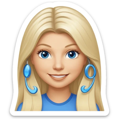 Fergie with blue eyes, long light blonde hair sticker