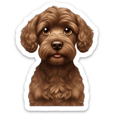 A straightened hair dark brown cava poo sticker