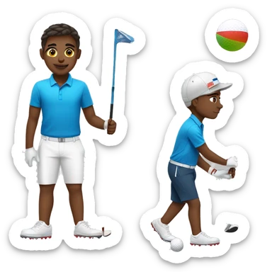 summer olympics boy golfing sticker