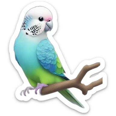 white feather pink feet purple nose budgie sticker