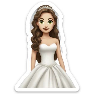 Beautiful bride with brown hair green eyes  sticker