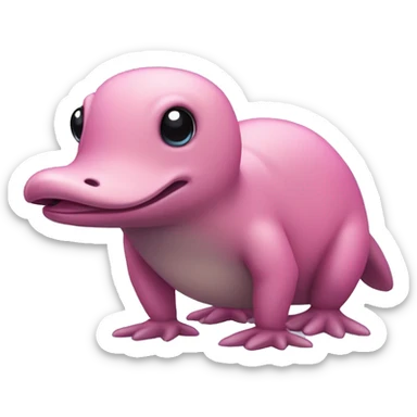 Cute pink Platypus full body sticker