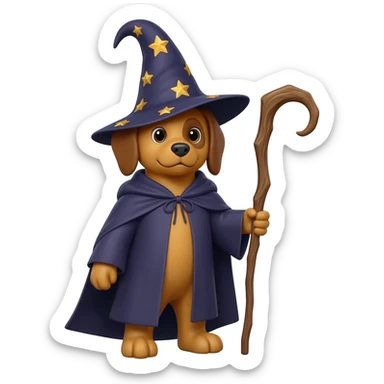 Dog wizard sticker