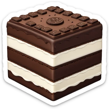 oreo cake square shape slim layer sticker