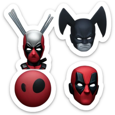 3D Emoji deadpool facing the Wolverine sticker