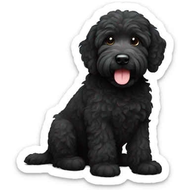 Black labradoodle sticker