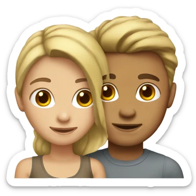 Blond girl with brown hair boyfriend sticker