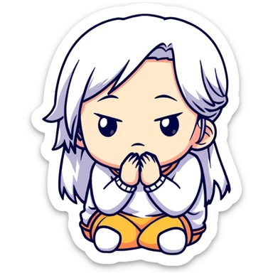 magical heroine chibi emote facepalming sticker