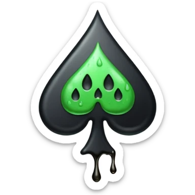 Ace of spades black slimey drip effect sticker
