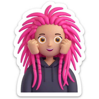 SoFaygo inspired emoji wearing trendy streetwear, pink dreadlocks, cool attitude sticker