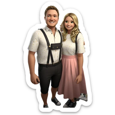 smiling couple under night sky sticker