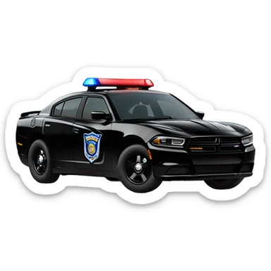 Black 2023 dodge charger police car sticker