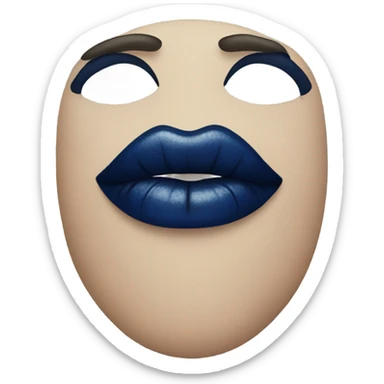 realistic dark blue lips sticker