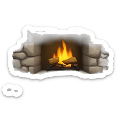 Stone fireplace  sticker