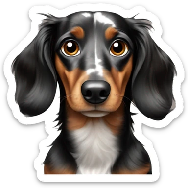 Black & brown Merle long haired Dachshund sticker