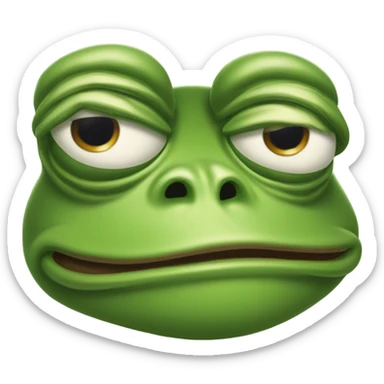 Make a Pepe frog with his tongue out tripping sticker
