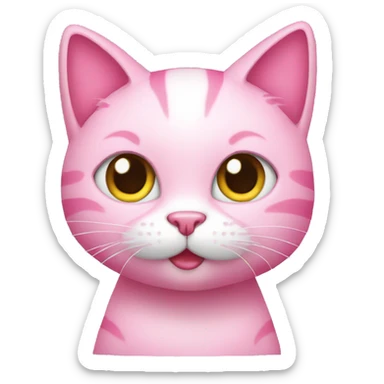 pink cat with high heels sticker