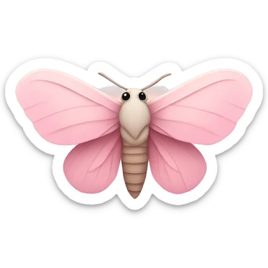 Moth in pink pastel color sticker