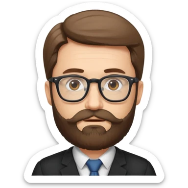 professor with a beard sticker