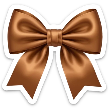 Brown bow emoji size sticker
