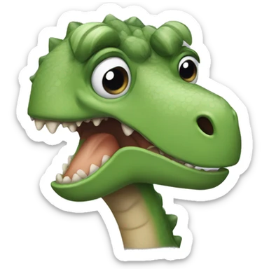 dinosaur wearing a wig sticker