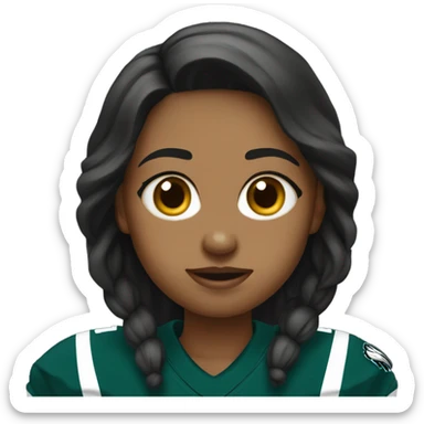 Girl wear eagles jersey  sticker