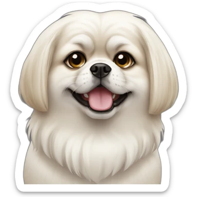 white_Pekinese_dog sticker