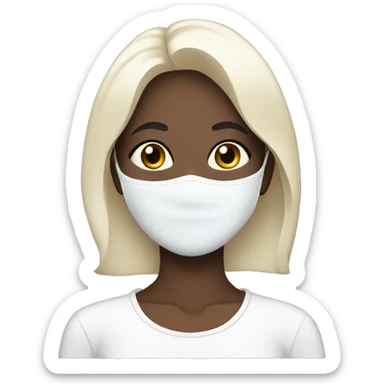 Girl with a white beauty mask sticker