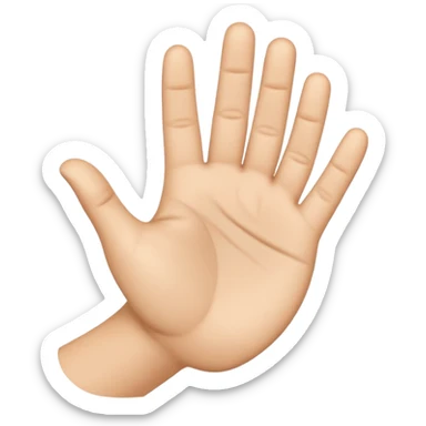  Create a emoji of an open hand but keep the thumb and little finger closed inward sticker