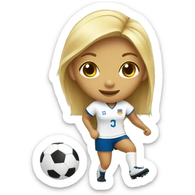 summer olympics girl playing soccer sticker
