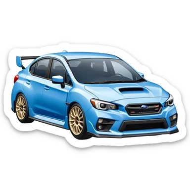 baby blue and white subaru impreza wrx sti  sticker