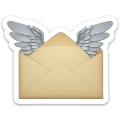 envelope with wings sticker