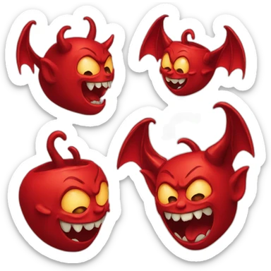 Devil emoji in love sticker