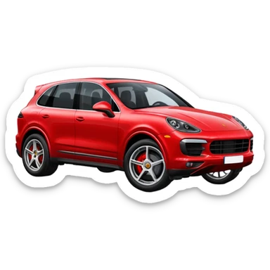 Red Porsche cayenne sticker