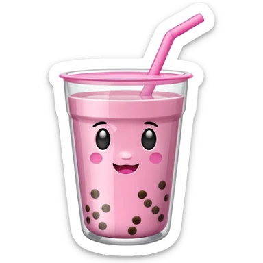 Boba pink sticker