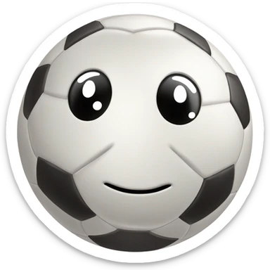 Soccer ball with face sticker