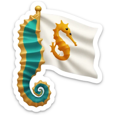 A flag with a seahorse on it  sticker
